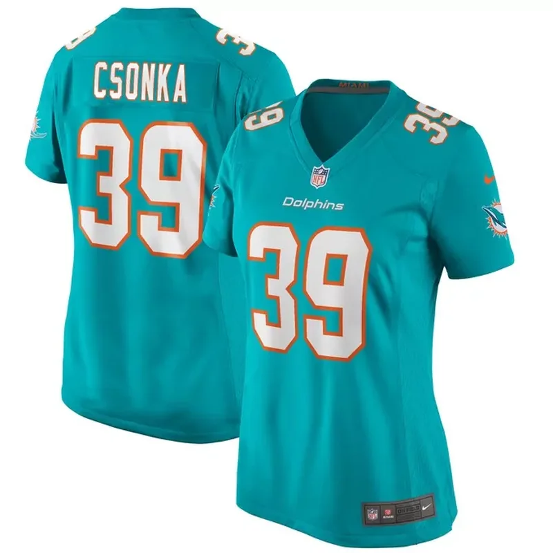 Larry Csonka Miami Dolphins Womens Game Retired Player Jersey Aqua