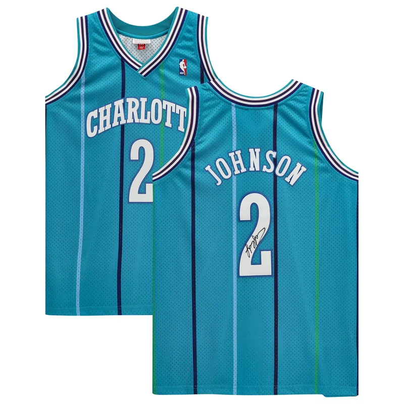 Larry Johnson Charlotte Hornets 1992-93 Hardwood Classics Jersey - Teal NBA - Image 4