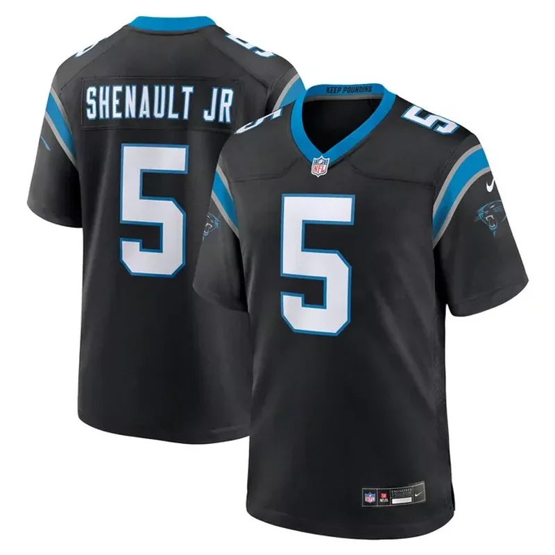 Mike Strachan Carolina Panthers Game Jersey Black - Image 5