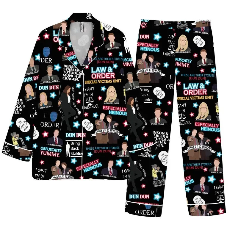 Law And Order Set Movie Christmas Pajama Family Women Gift Pajamas