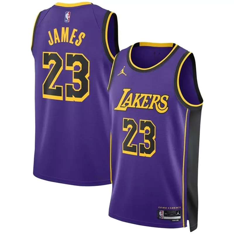 LeBron James Los Angeles Lakers Fast Break Player Jersey Statement Edition Purple - Image 5