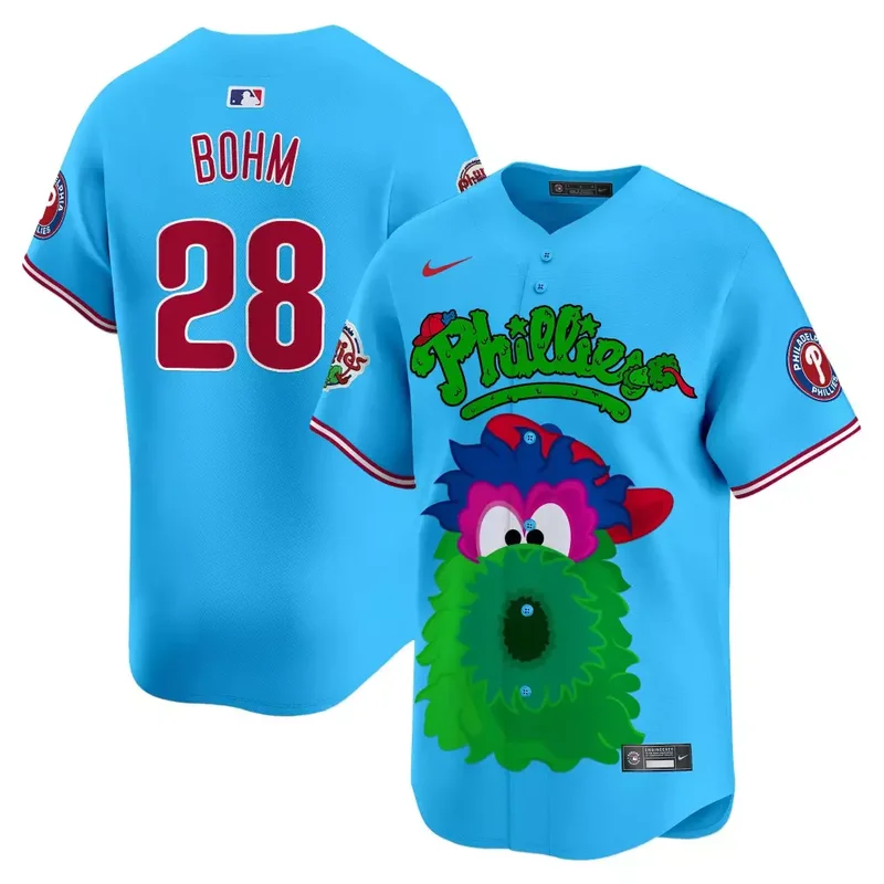 Light Blue Alec Bohm Unisex Phillies Phanatic Vapor Premier Jersey V2 Printed