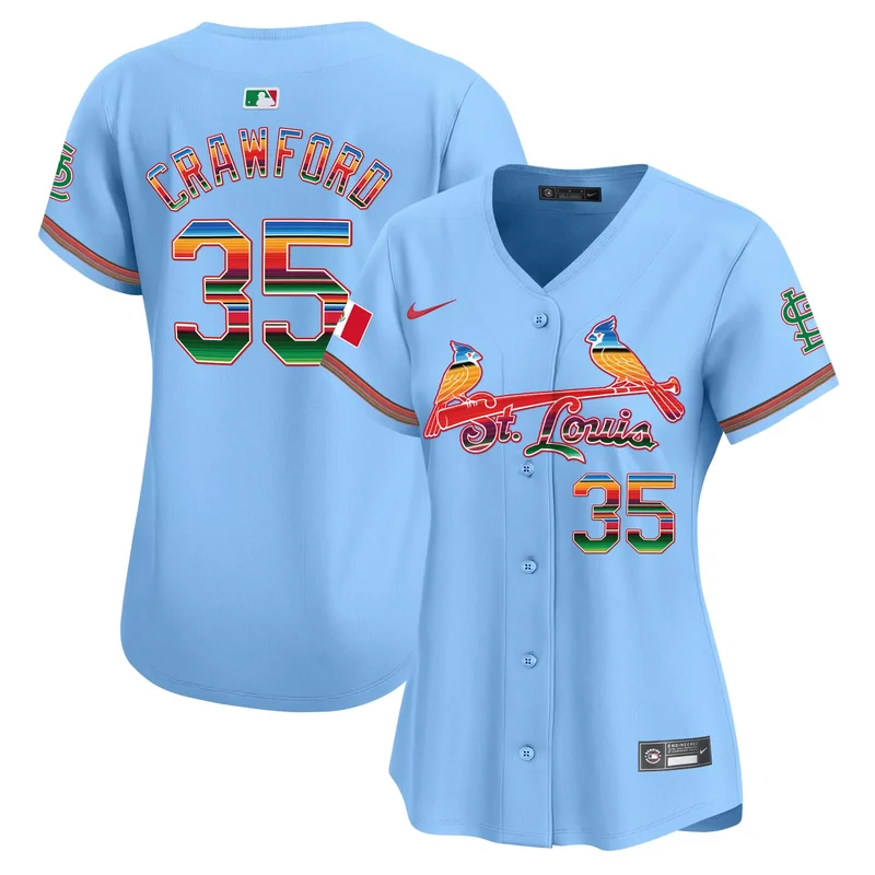 Light Blue Brandon Crawford st. louis cardinals mexico jersey all stitched