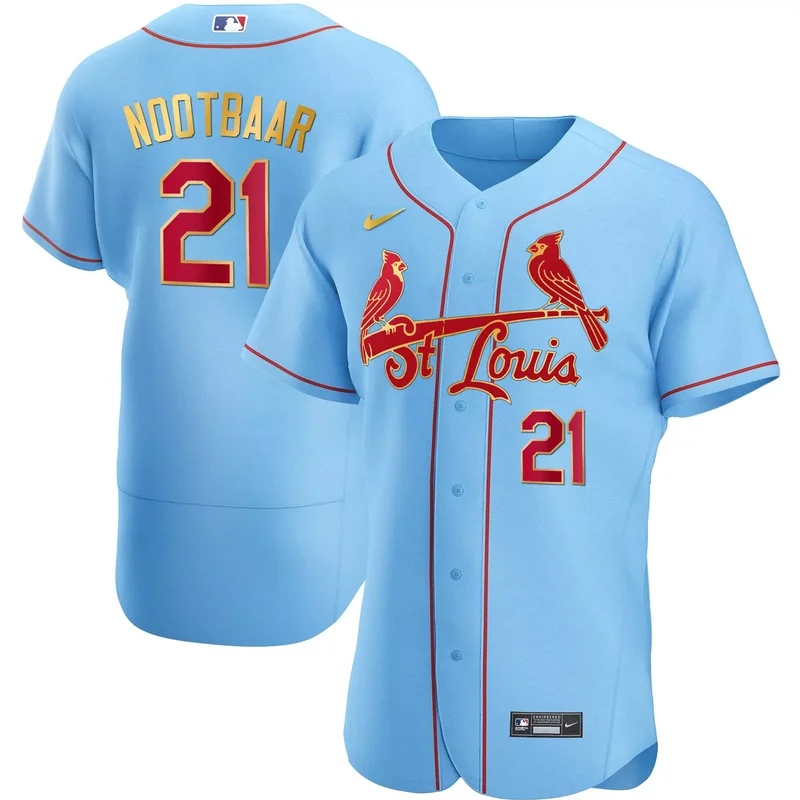 Light Blue Nolan Arenado st. louis cardinals Gold trim jersey all stitched - Image 4