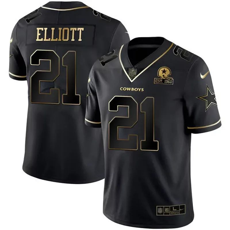Limited Black Gold Ezekiel Elliott dallas cowboys Black Gold collection all stitched
