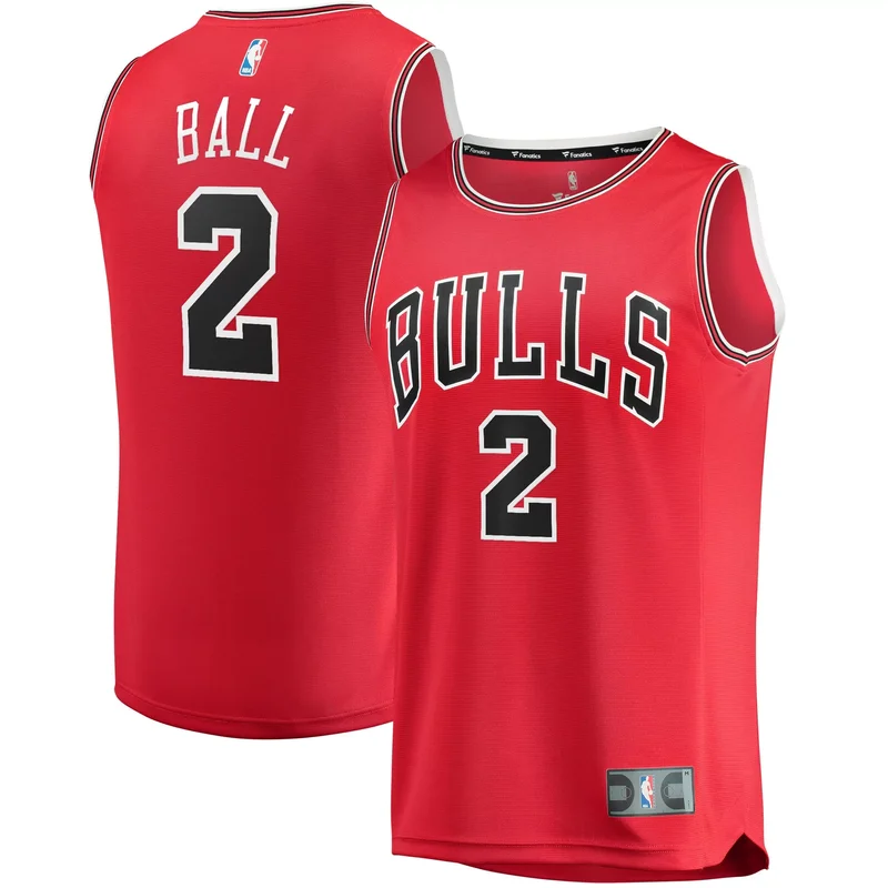 Lonzo Ball Chicago Bulls 2021/22 Fast Break Road Jersey - Icon Edition - Red NBA