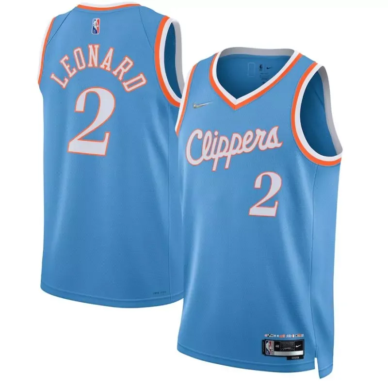 los angeles clippers #2 kawhi leonard 21 22 New season new styles 75 Anniversary City Edition Blue Color Basketball jersey