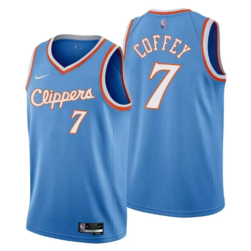 Los Angeles Clippers Amir Coffey 7 NBA Basketball Team City Blue Jersey Clippers Fans
