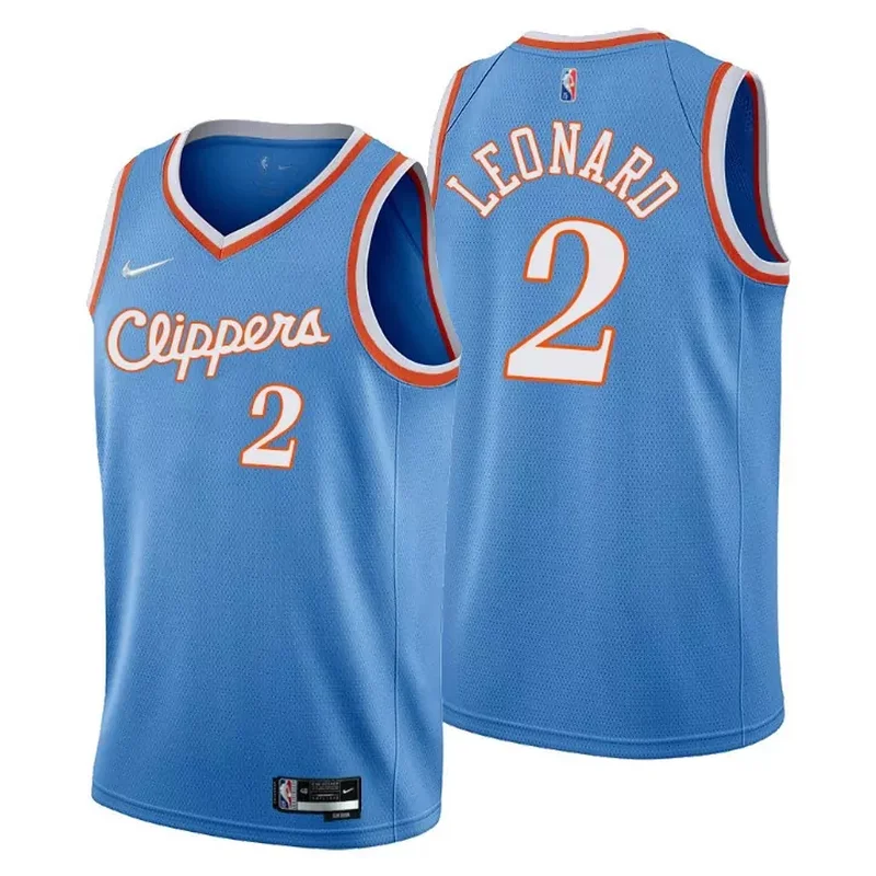 Los Angeles Clippers Kawhi Leonard 2 NBA Basketball Team City Blue Jersey Clippers Fans