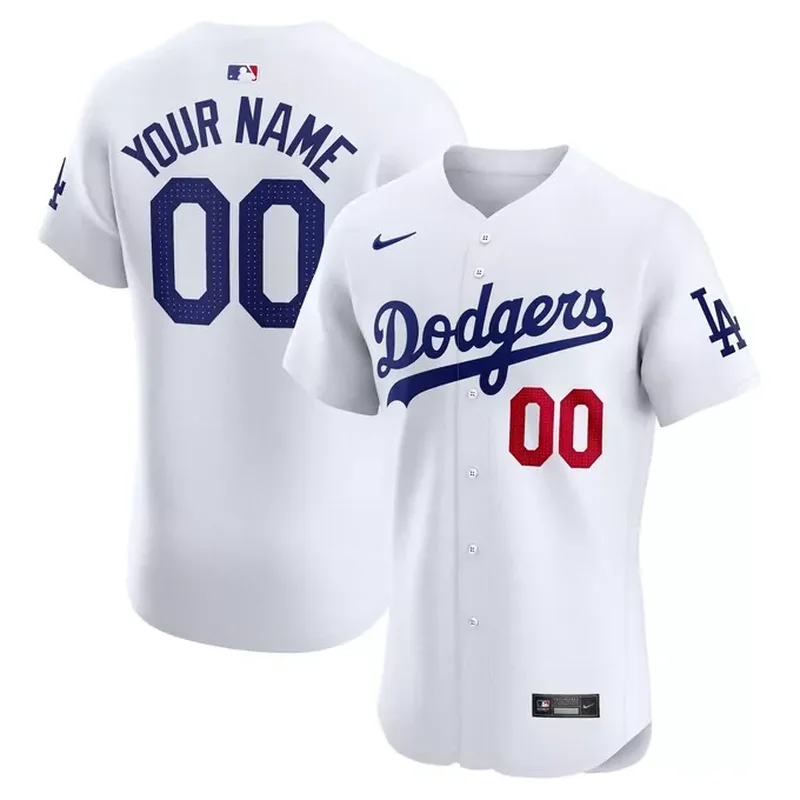 Los Angeles Dodgers Home Elite Custom Jersey White