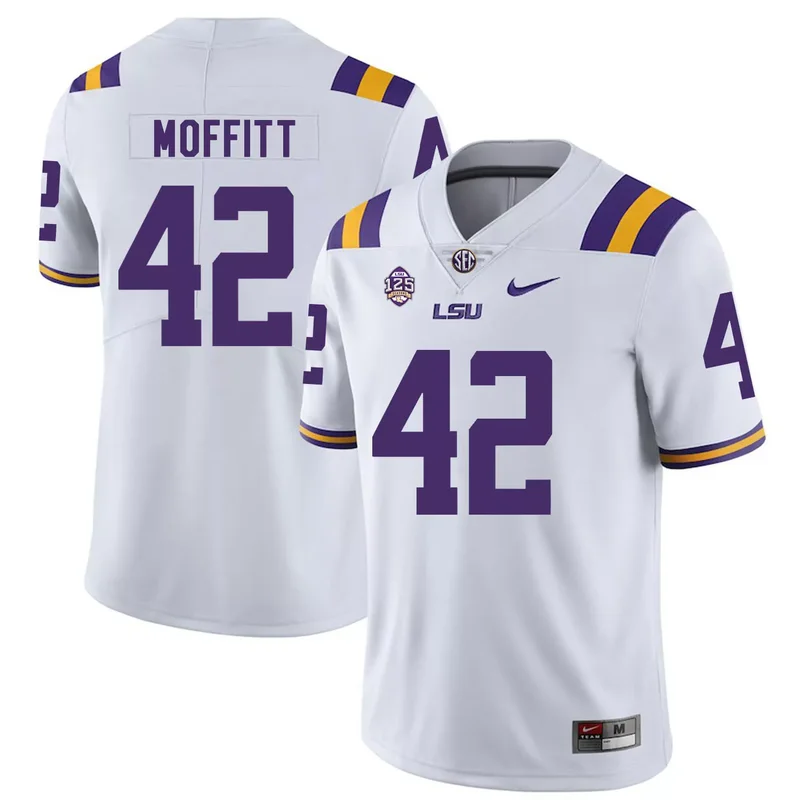 LSU Tigers 40 Duke Riley White College Jersey - Image 3