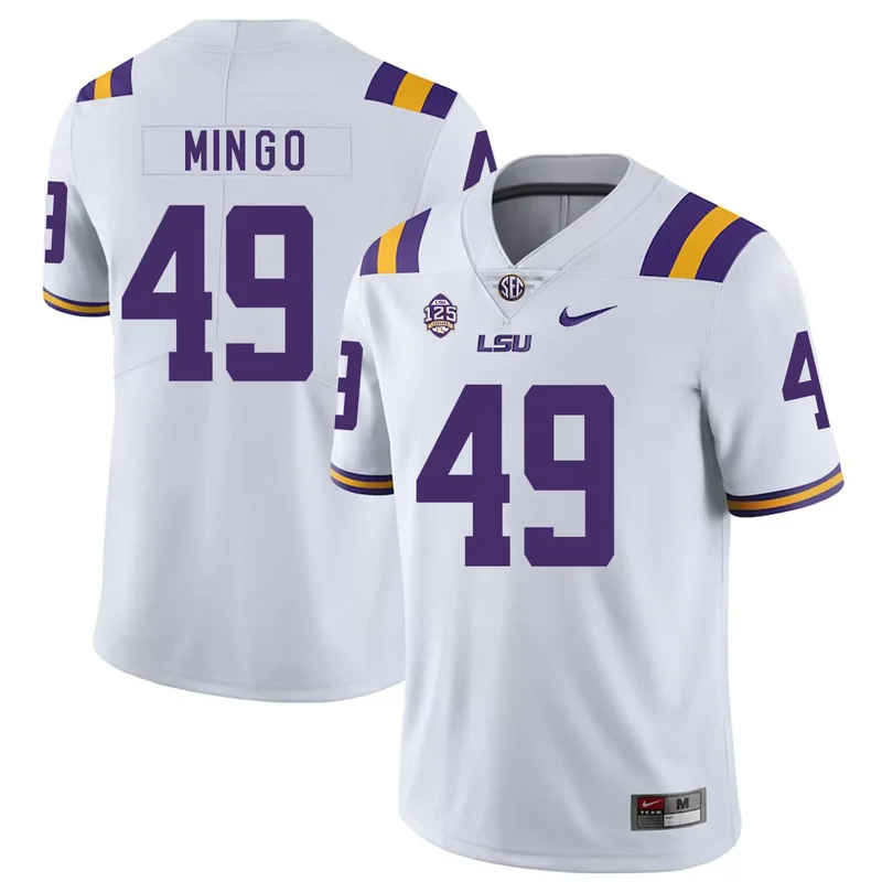 LSU Tigers 49 Barkevious Mingo Purple College Jersey - Image 2