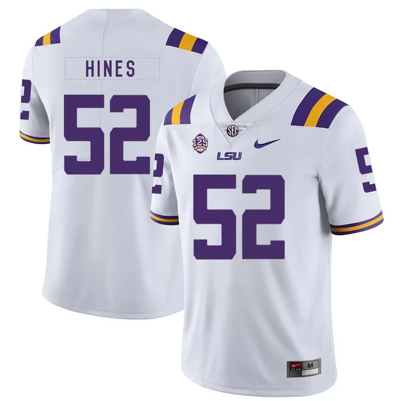 LSU Tigers 51 Dare Rosenthal White College Jersey - Image 3