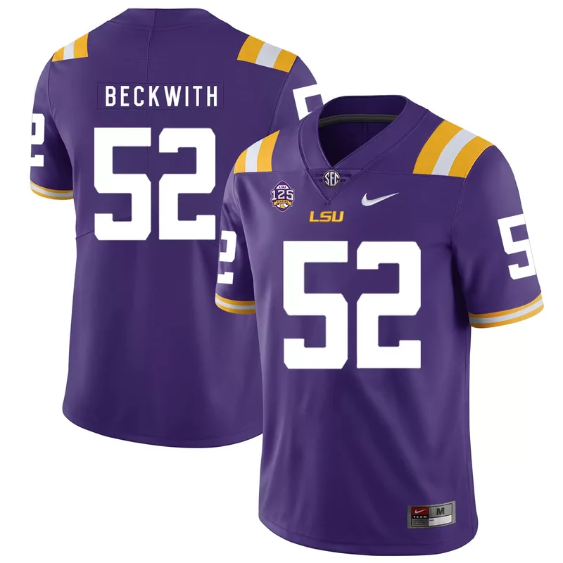 LSU Tigers 51 Dare Rosenthal White College Jersey - Image 4
