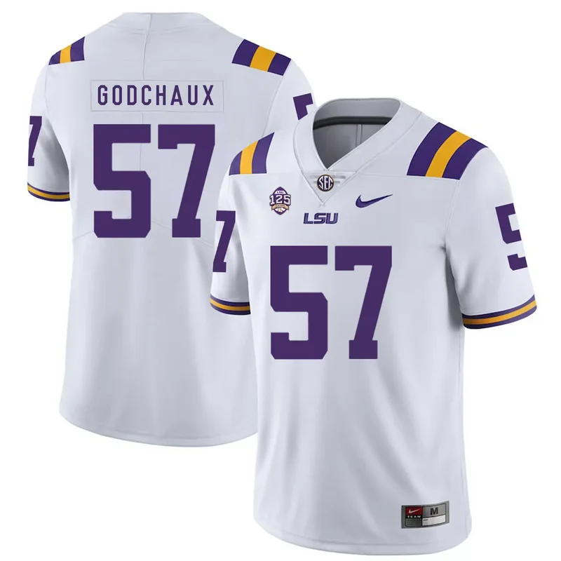 LSU Tigers 55 Jarell Cherry Purple College Jersey - Image 4