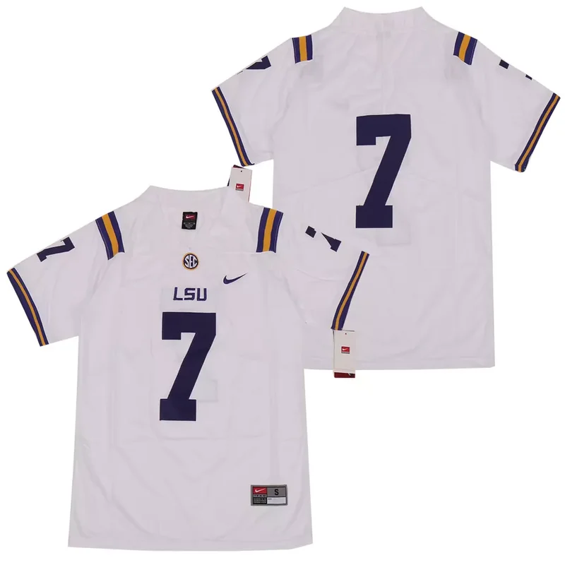 LSU Tigers 7 Patrick Peterson Purple College Jersey - Image 4