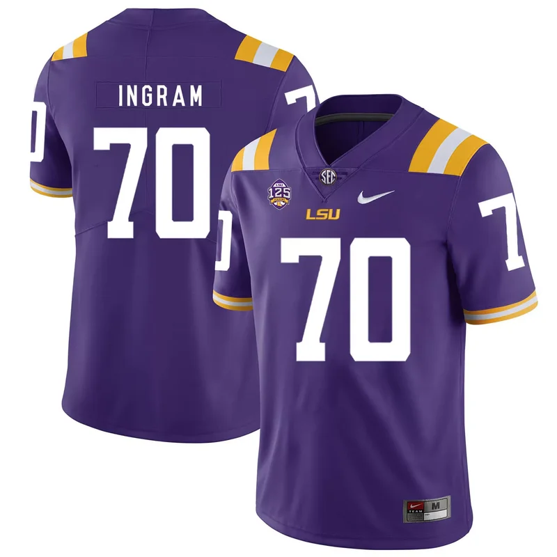 LSU Tigers 7 Patrick Peterson Purple College Jersey - Image 5