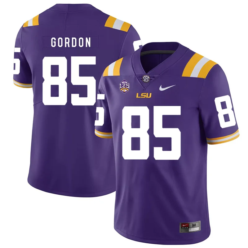 LSU Tigers 85 Dillon Gordon Purple College Jersey