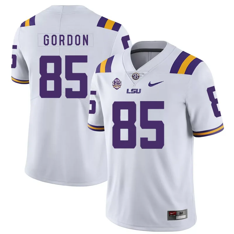 LSU Tigers 85 Dillon Gordon Purple College Jersey - Image 2