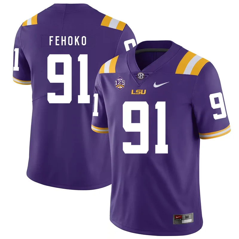 LSU Tigers 85 Dillon Gordon Purple College Jersey - Image 4