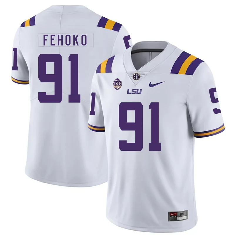 LSU Tigers 85 Dillon Gordon Purple College Jersey - Image 5