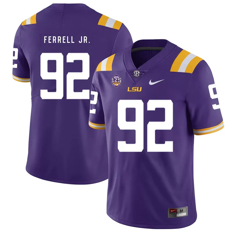 LSU Tigers 92 Neil Ferrell Jr. Purple College Jersey