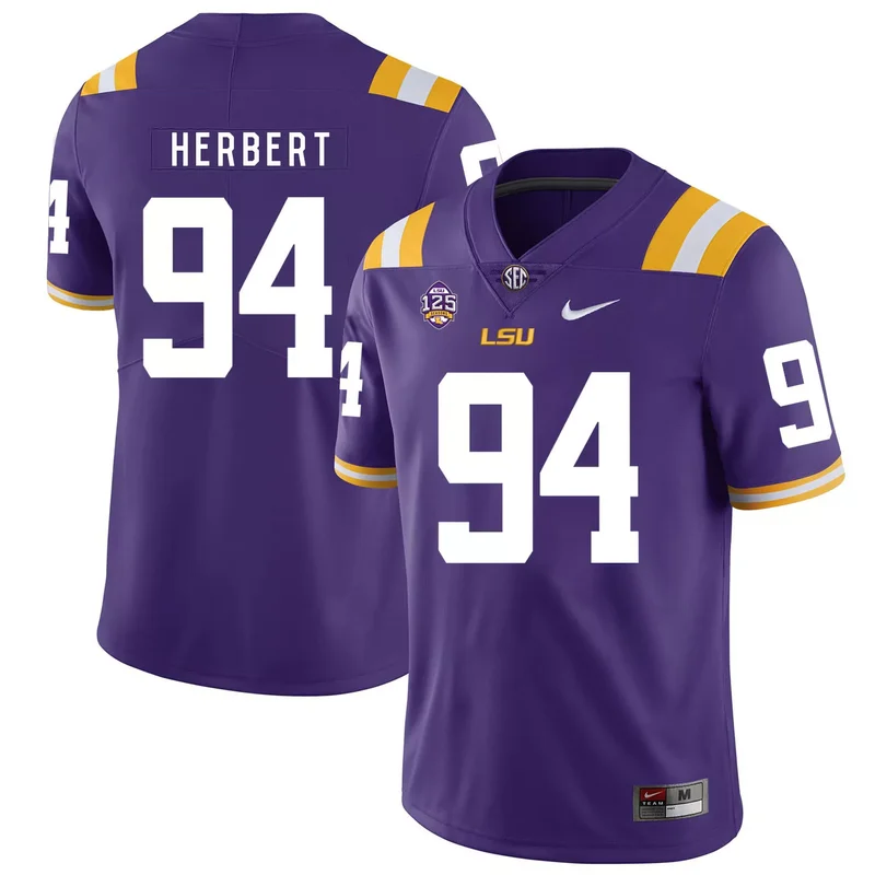 LSU Tigers 92 Neil Ferrell Jr. Purple College Jersey - Image 3