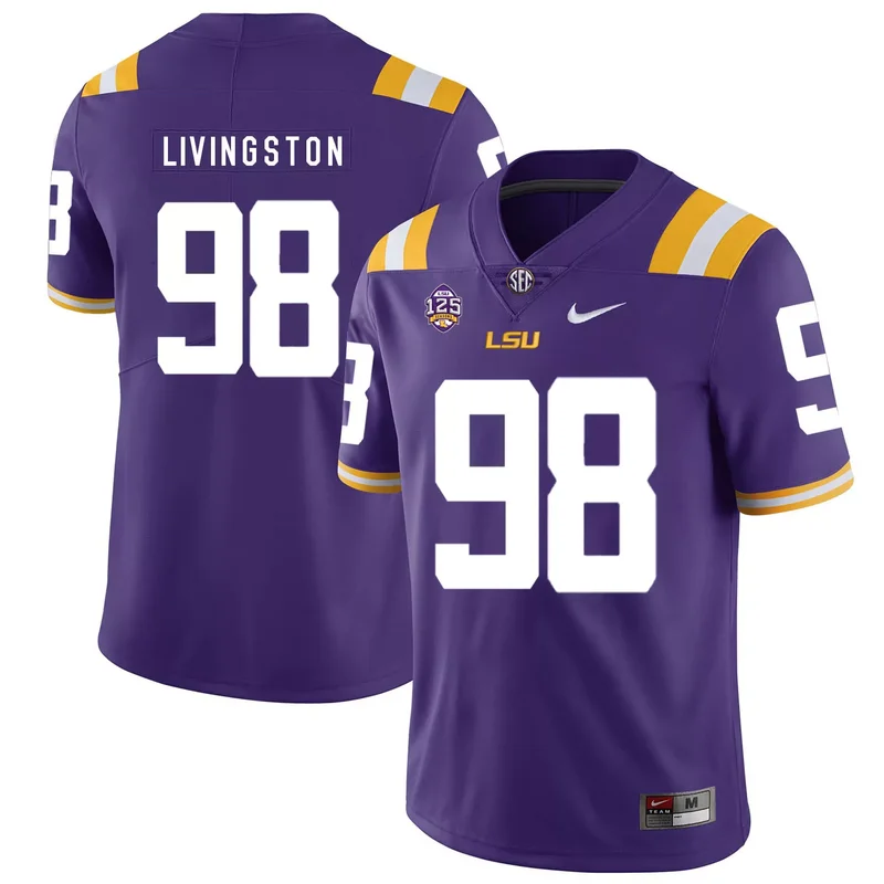 LSU Tigers 92 Neil Ferrell Jr. Purple College Jersey - Image 5