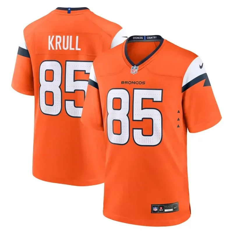 Lucas Krull Denver Broncos Team Game Jersey Orange