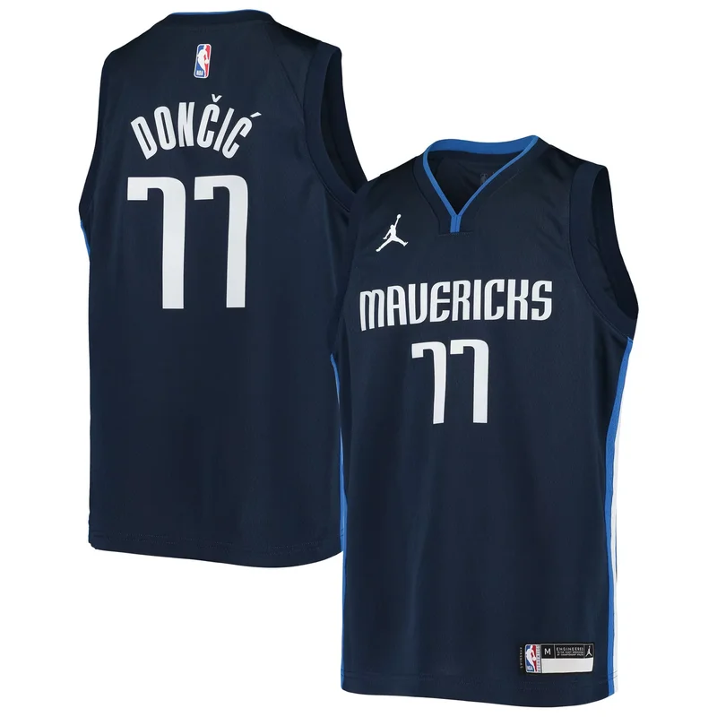 Luka Doncic Dallas Mavericks Jordan Brand 2020/21 Player Jersey - Statement Edition - Navy NBA