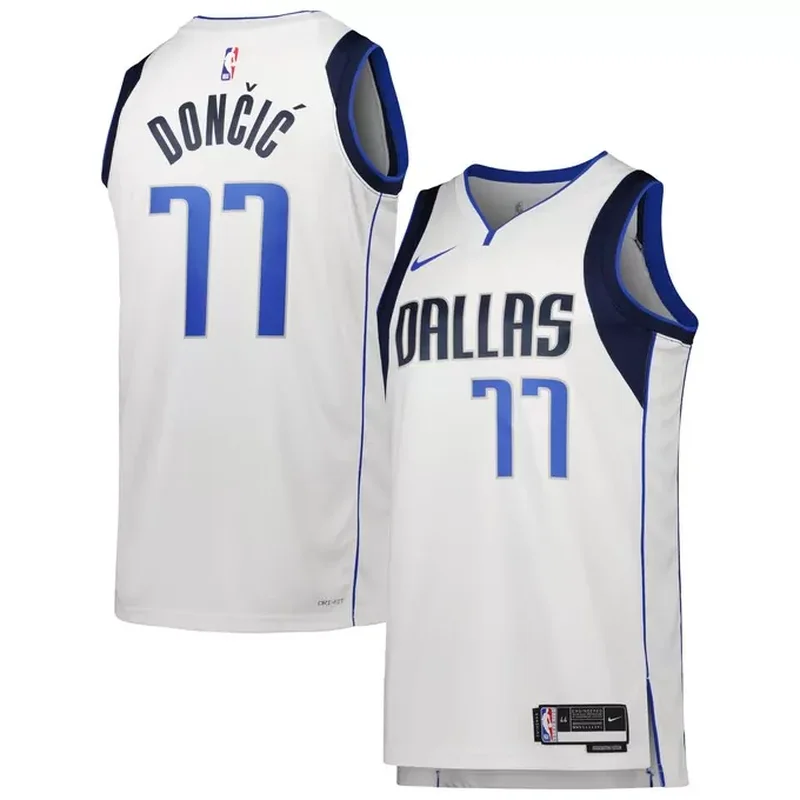 Luka Don膷i膰 Dallas Mavericks Jordan Brand Player Jersey Statement Edition Navy - Image 3