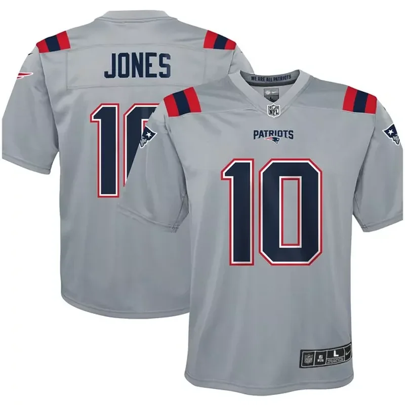 Mac Jones New England Patriots Inverted Game Jersey Gray