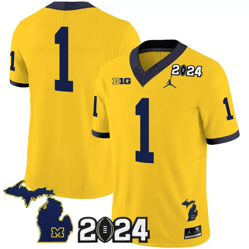 Blake Corum michigan wolverines split jersey all stitched - Image 4