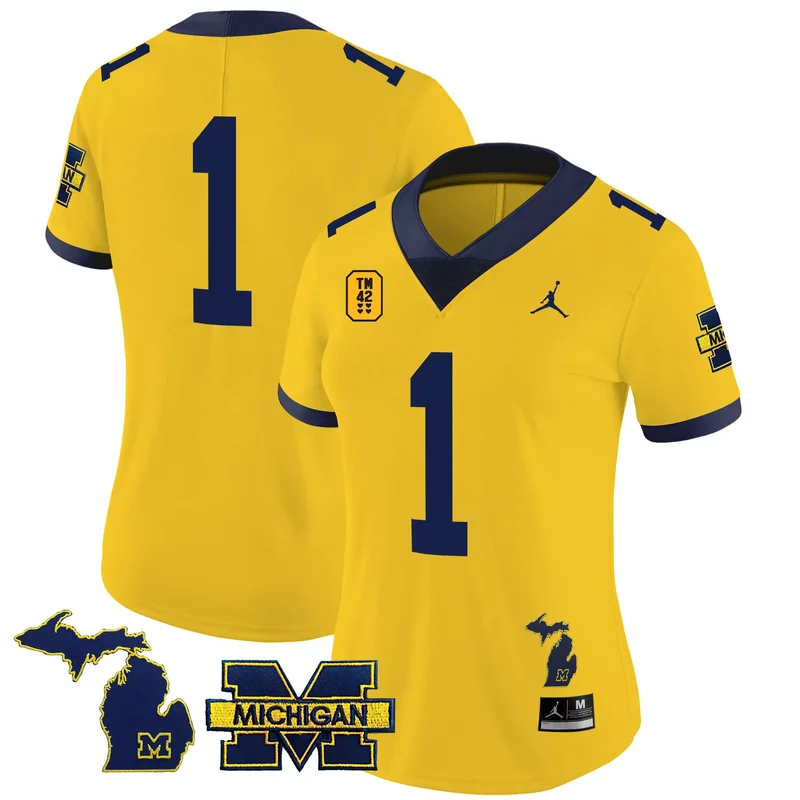 Maize michigan wolverines 2024 vapor custom jersey all stitched - Image 2