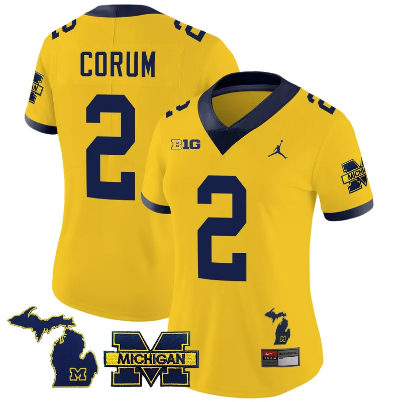 Black J.J. McCarthy michigan wolverines Gold split jersey all stitched - Image 3