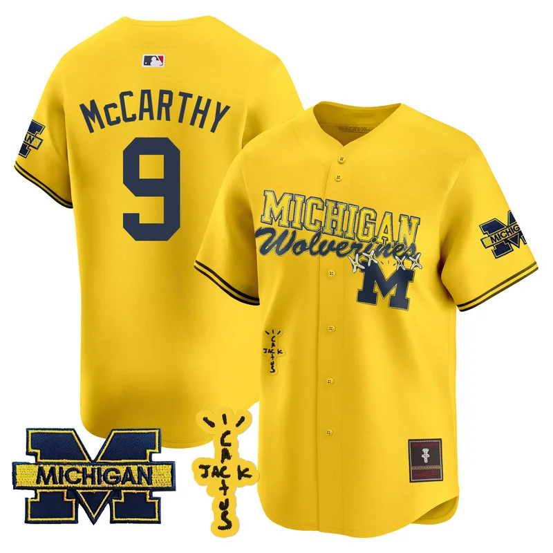 Black Gold michigan wolverines custom name number jersey all stitched - Image 5