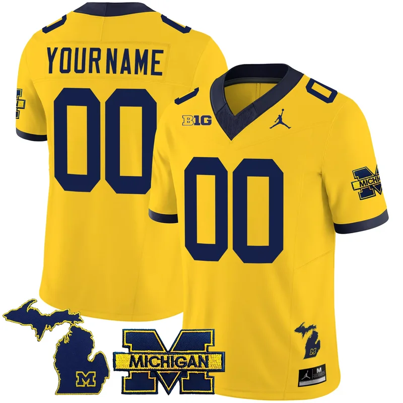 Maize michigan wolverines 2023 special custom jersey all stitched