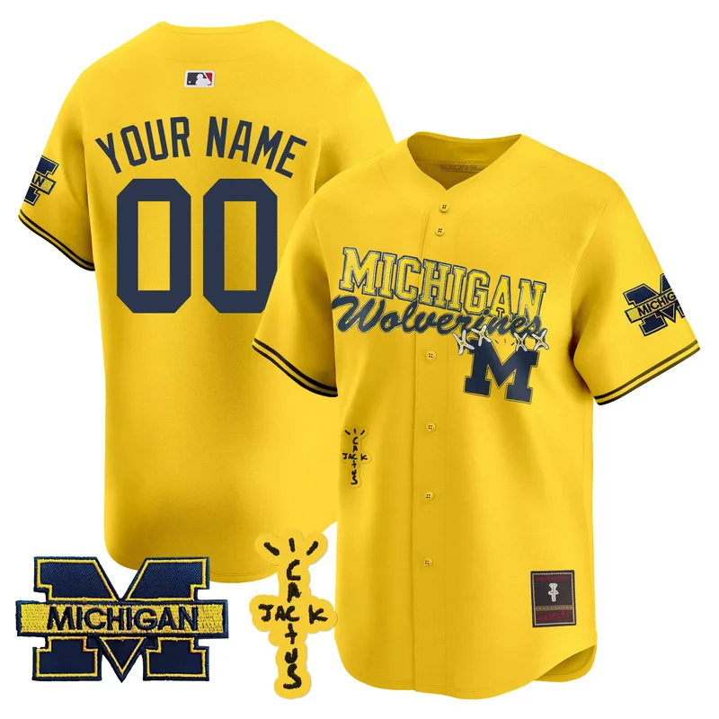 Maize michigan wolverines 2024 vapor custom jersey all stitched - Image 5