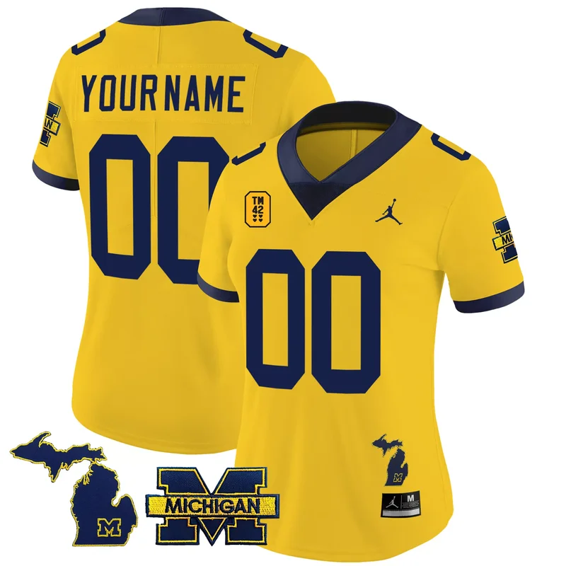 Maize #1 Team michigan wolverines 2023 special jersey v3 all stitched - Image 4