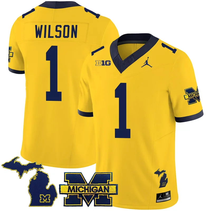 Maize Roman Wilson michigan wolverines 2023 special jersey all stitched - Image 5