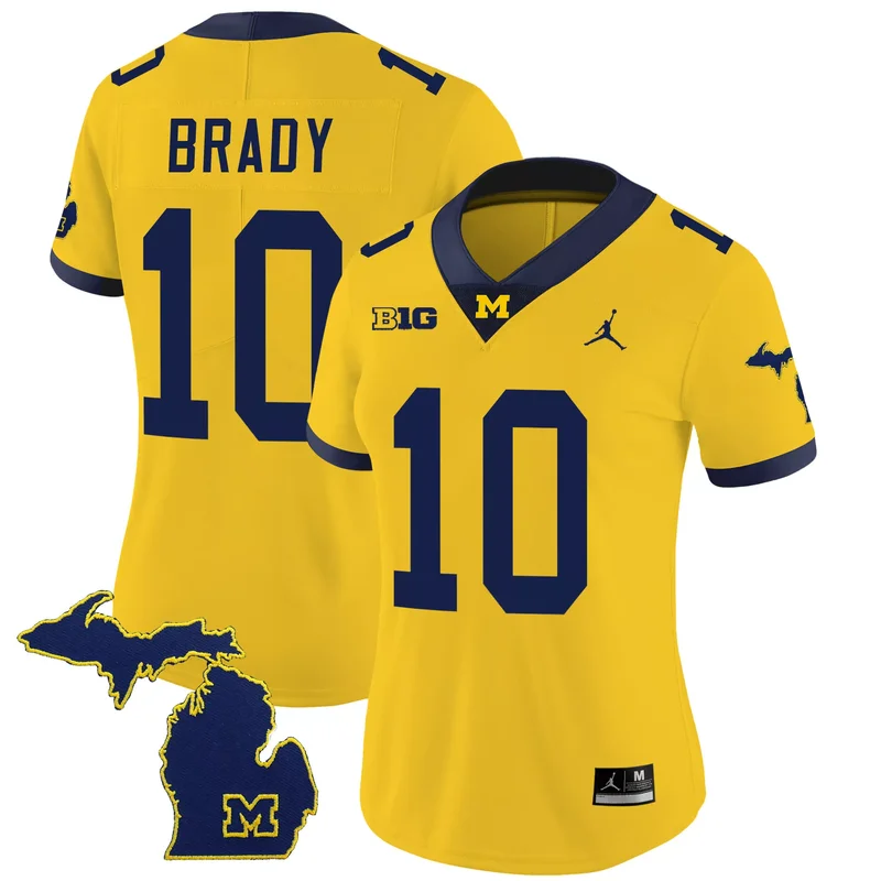 Black Gold Tom Brady michigan wolverines Gold split jersey all stitched - Image 4