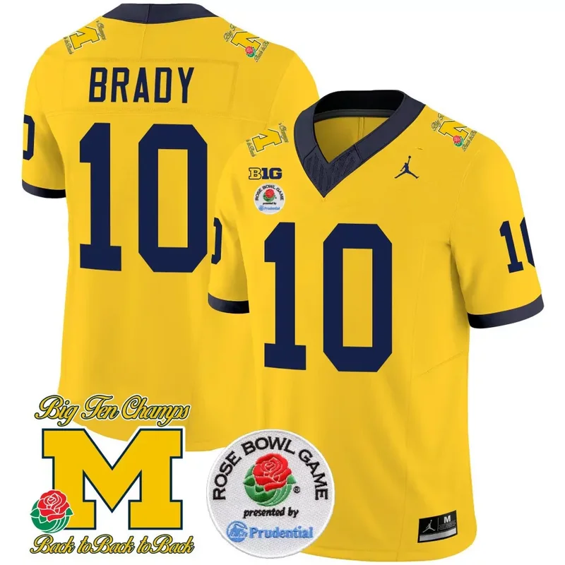 Navy #1 Team michigan wolverines 1000 wins patch jersey v2 all stitched - Image 3