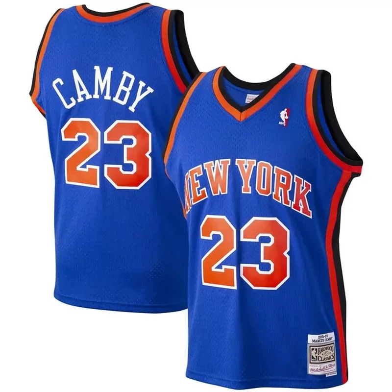 New York Knicks 2021/22 Diamond Custom Jersey Icon Edition Blue - Image 5