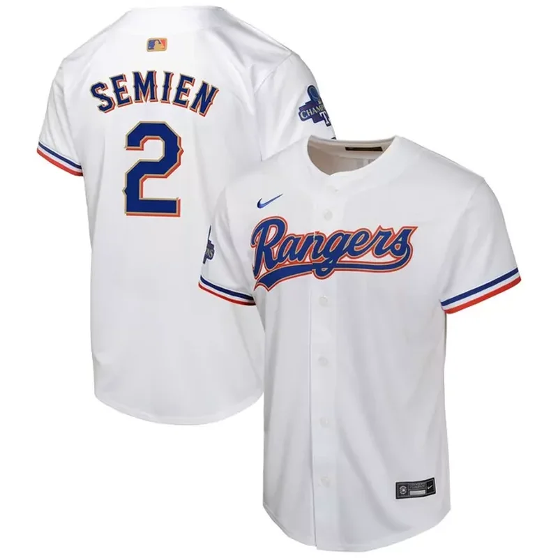 Marcus Semien Texas Rangers 2024 Gold Collection Player Jersey â€“ White