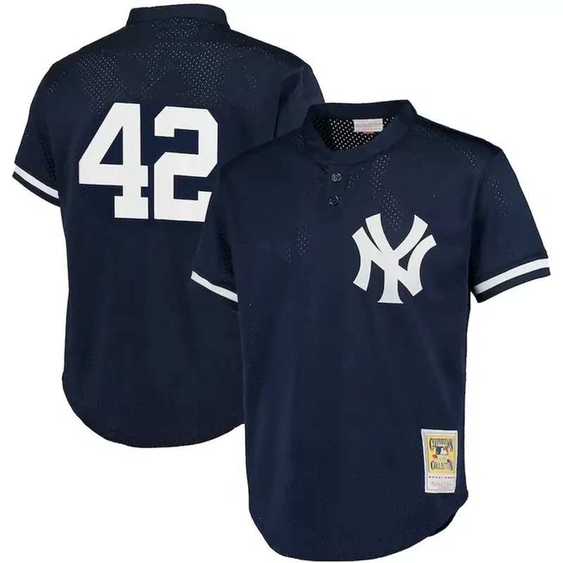 Mariano Rivera New York Yankees Cooperstown Collection Mesh Batting Practice Jersey Navy