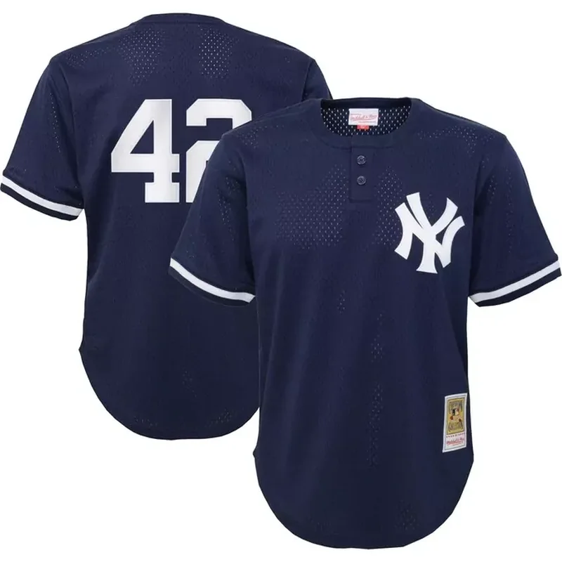 Mariano Rivera New York Yankees Cooperstown Collection Mesh Batting Practice Jersey Navy