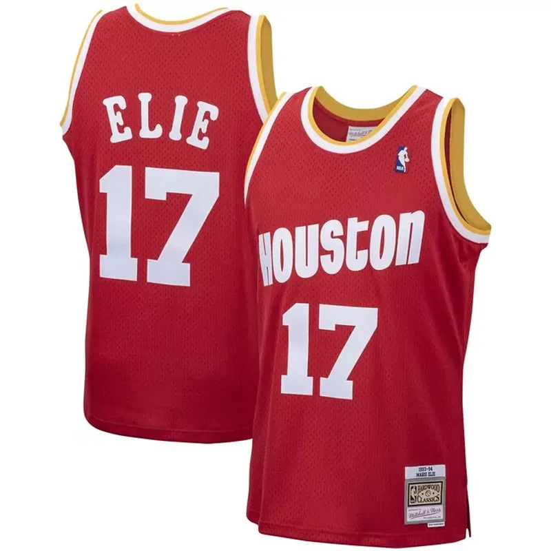 Hakeem Olajuwon Houston Rockets 1993/94 Galaxy Jersey Red - Image 2