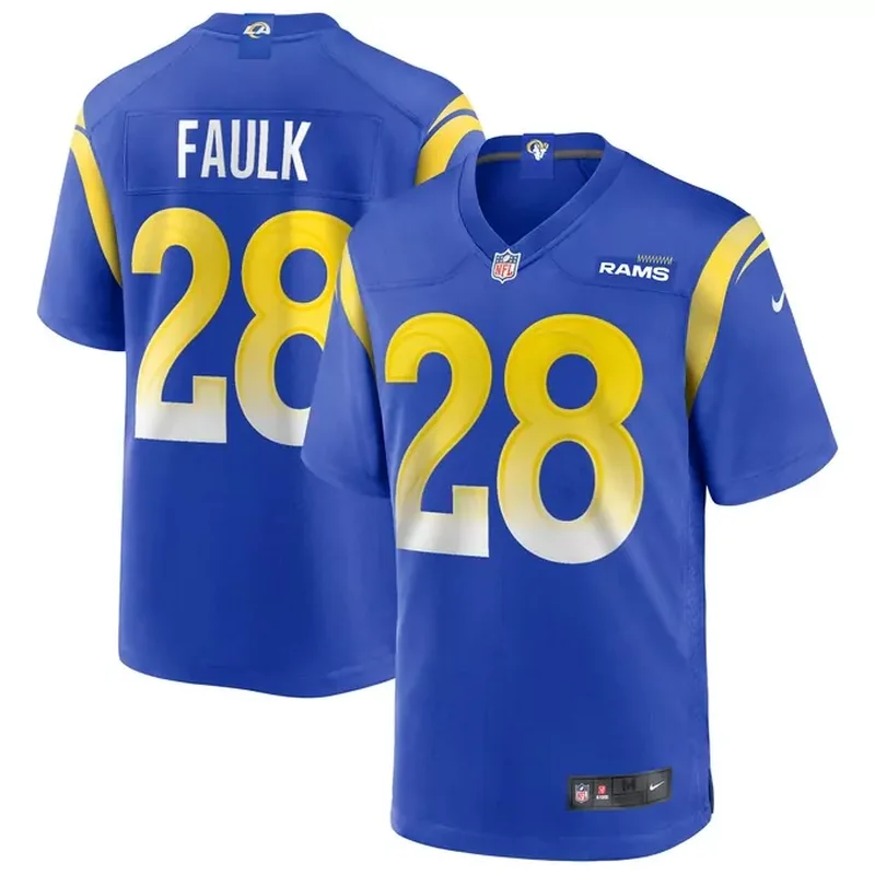 Marshall Faulk Los Angeles Rams Game Retired Player Jersey Royal