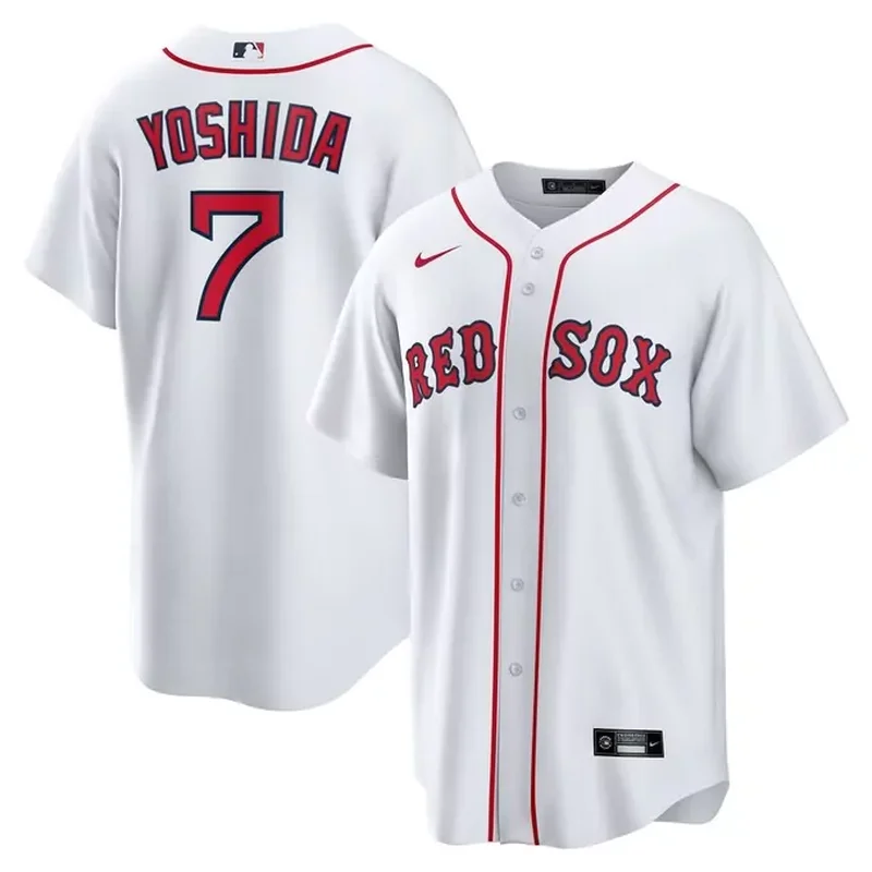 Boston Red Sox Home Custom Jersey White - Image 2