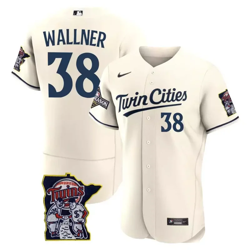 Matt Wallner Cream Minnesota Twins Flex Base Postseason Patch Jersey All Stitched